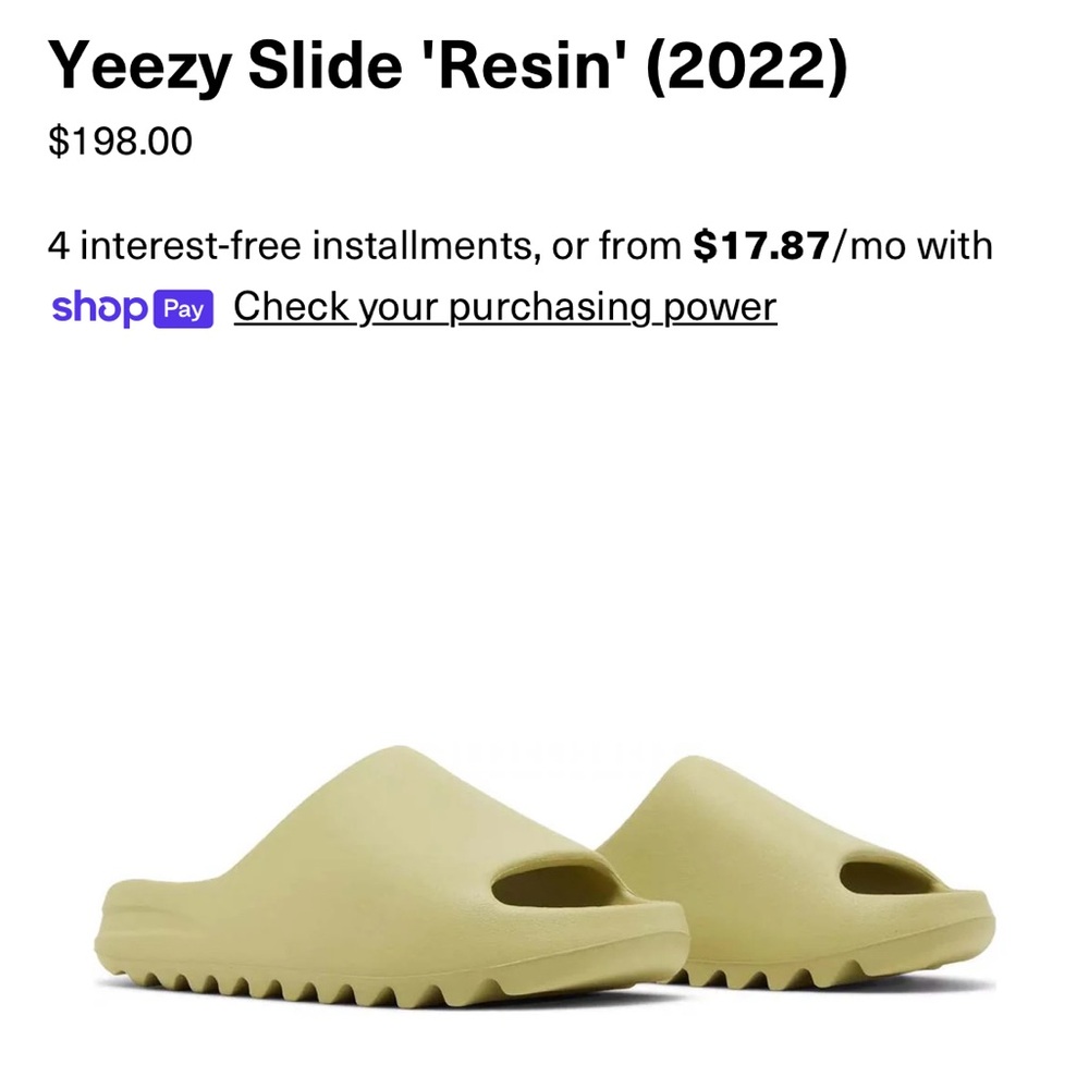 Yeezy Slide Sandals in Olive Green